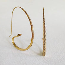 Load image into Gallery viewer, Bisjoux - Large Brass Serpent Hoops
