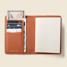 Load image into Gallery viewer, Leather Passport Wallet with RFID - Tan
