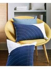 Load image into Gallery viewer, Anchal Navy Curve Lumbar Pillow Cover
