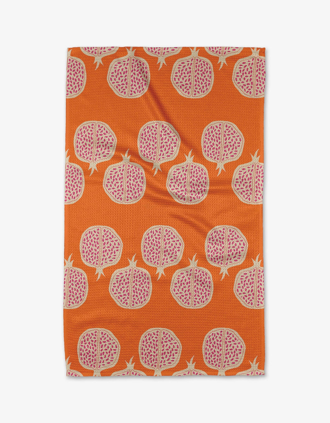 orange with pomegranate pattern kitchen tea towel