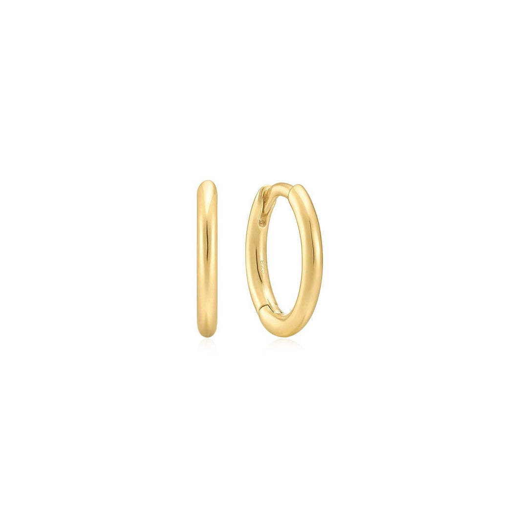 Classic Halo Gold Vermeil huggie earrings