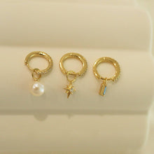 Load image into Gallery viewer, Misty Baguette Stone Gold Earring Charm
