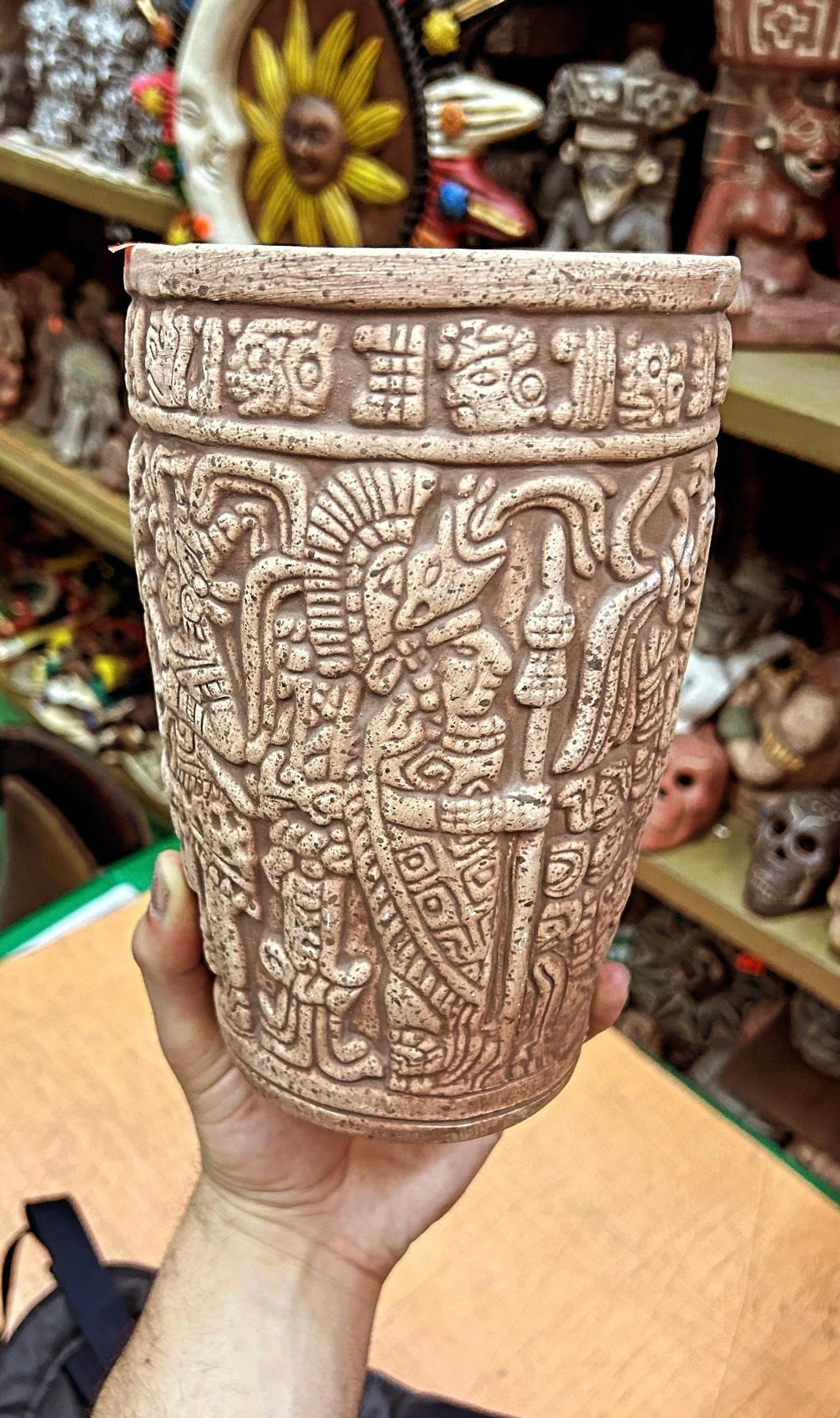 Carved Terracotta Tribal Vessel