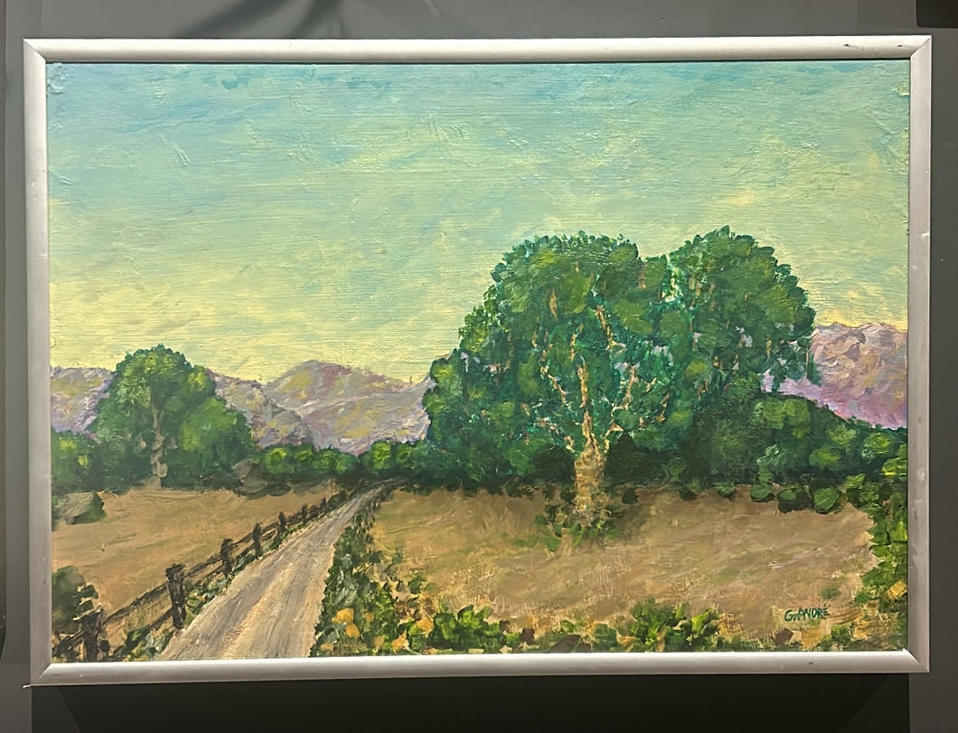 vintage tree oil painting