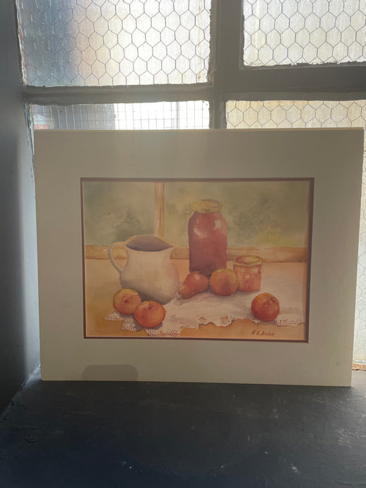 Handpainted Watercolor Still Life by E.L. Bush