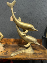 Load image into Gallery viewer, Large Vintage Brass Dolphin Pair
