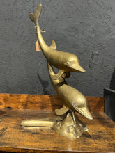 Load image into Gallery viewer, Large Vintage Brass Dolphin Pair
