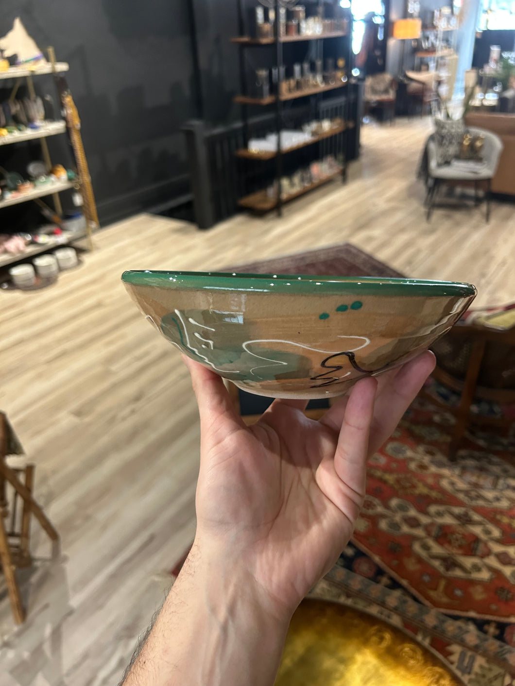 Vintage Handmade Abstract Bowl