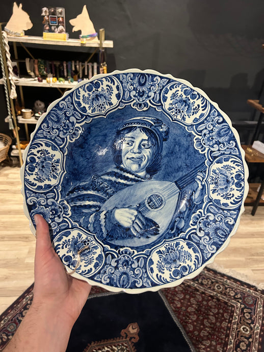 Vintage Blue Jester Plate