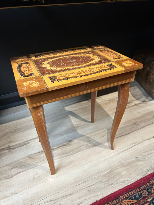 vintage wood musical storage desk