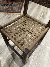 Load image into Gallery viewer, Vintage Hand-Carved Chair with Woven Seat
