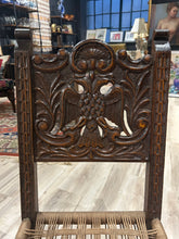 Load image into Gallery viewer, Vintage Hand-Carved Chair with Woven Seat
