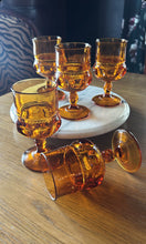 Load image into Gallery viewer, vintage amber goblets - set of 5 
