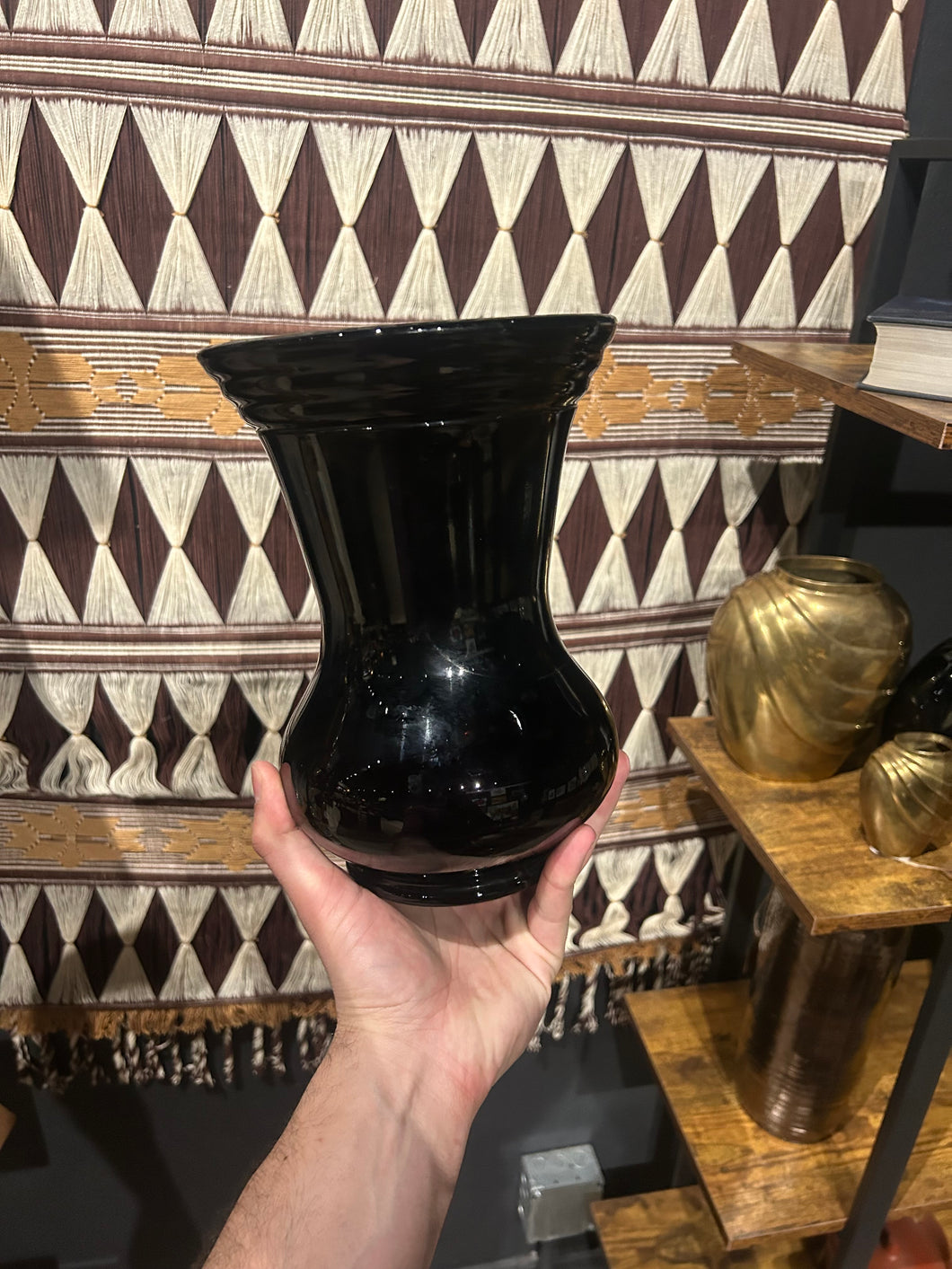 Vintage Onyx Glass Vase