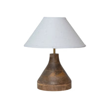 Load image into Gallery viewer, Mango Wood Table Lamp with Handmade Paper Shade
