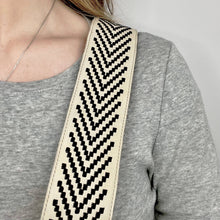 Load image into Gallery viewer, Bowie Handcrafted Wide Leather Embroidered Shoulder Strap
