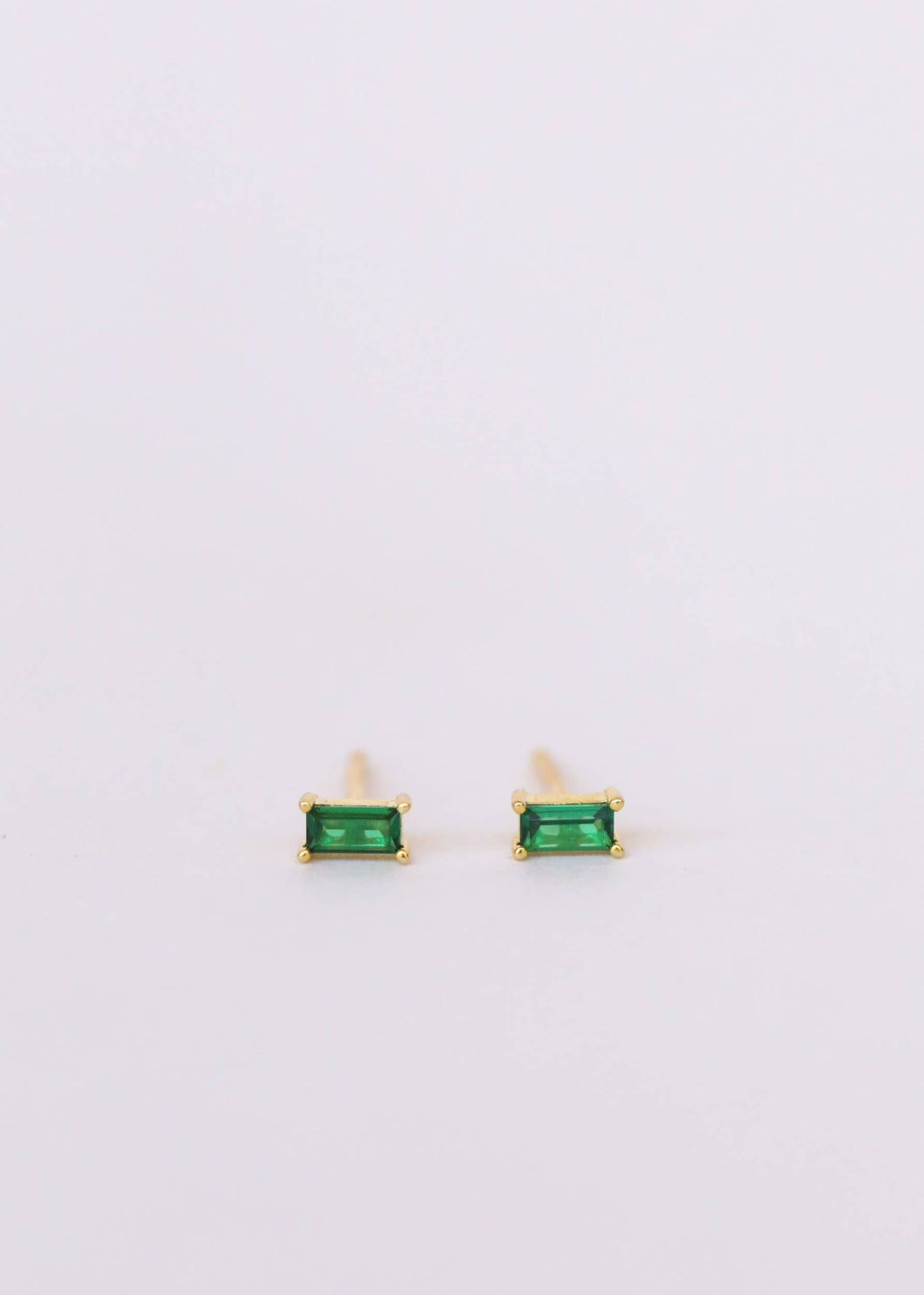 Baguette Studs Emerald