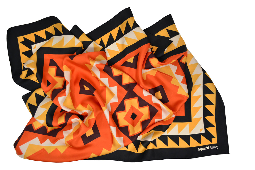 La Estrella Square Scarf - Orange