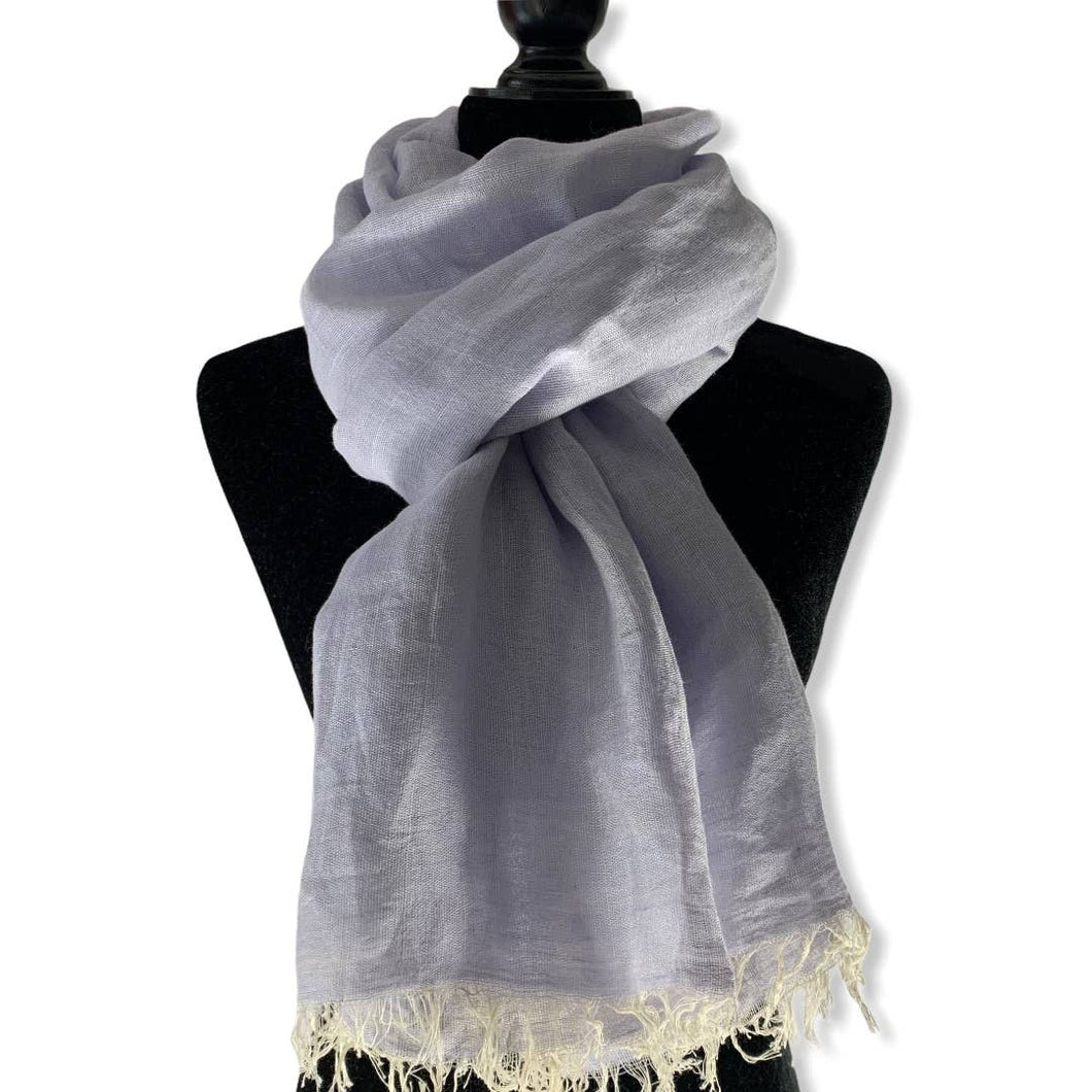 Linen Handwoven Scarf - Lavender