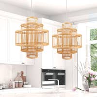 Bird Cage Pendant Light - Bamboo