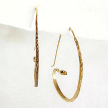 Load image into Gallery viewer, Bisjoux - Large Brass Serpent Hoops
